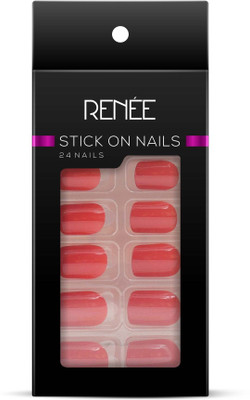 Renee Stick On Nails - BN 07 Red(Pack of 24)