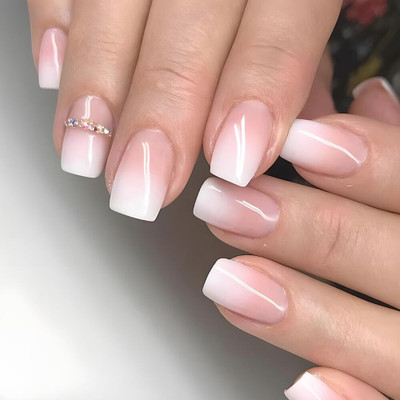 NAKHI 24 Reusable Artificial Fake Nail Set | Lightweight & Long Lasting Peach(Pack of 24)