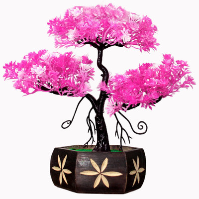 Show Style Artificial Plants for Home Decor 29 cm Pink Flowers for Livingroom Bedroom Table Bonsai Artificial Plant  with Pot(26 cm, Pink)