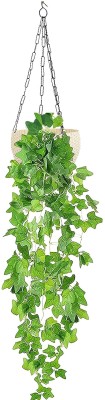 Tdas Artificial Hanging Plant with Pot Leaves Ivy Garland Greenery Home Decoration Artificial Plant  with Pot(55 cm, Green)