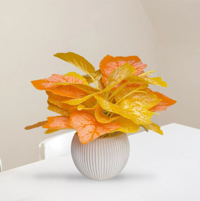 SOHAMRETAILS Artificial Plant  with Pot(18 cm, Orange, Yellow)