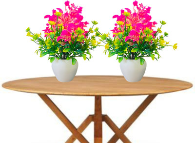 Dreamy Winsome Exceptionally Remarkable Idea Man-Made Plants For Vibrant Positivity Bonsai Wild Artificial Plant  with Pot(18 cm, Pink)
