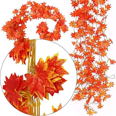 KanRaj artificial leaves for decoration orange pack of 1 Bonsai Wild Artificial Plant  with Pot(10 cm, Orange)