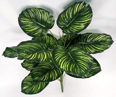 JASSI FLORA Artificial Palm Plant with 12 Big Leaves without Pot | Home Decor | Office Decor Artificial Plant(40 cm, Green)