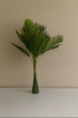 TINYSHAA 4 Ft Artificial Areca Palm Tree Plant - Realistic Indoor Faux Decor Artificial Plant(70 cm, Green)