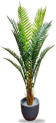 De Gardenia Artificial Areca Palm Plant, 6.6 FT Tall Faux Palm Tree with 15 Trunks Artificial Plant  with Pot(210 cm, Green)