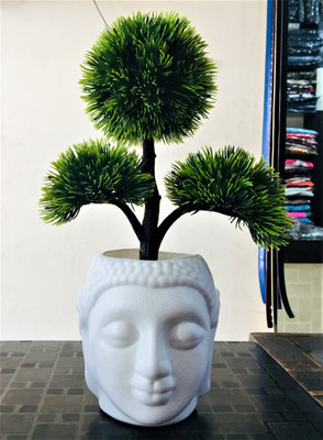 ductor Natural Looking Artificial Plant With Buddha Pot. For Home,Office Decoration Bonsai Wild Artificial Plant  with Pot(32 cm, Green)