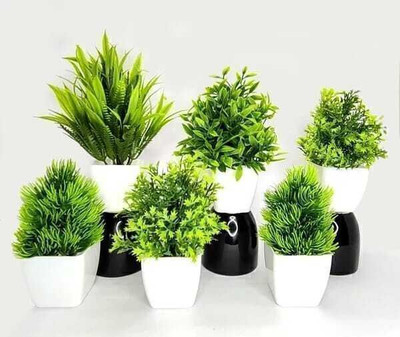 Synthetic Decorative Plant Bonsai Wild Artificial Plant  with Pot(15 cm, Green)