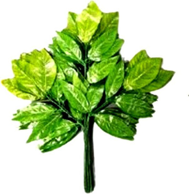 Green Plant indoor Artificial Mango Leaves Bunch 12 PCS Artificial Plant(15 cm, Green)