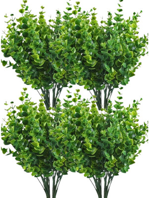 Dekorly Artificial Fake Bushes Flowers Bunch For Bedroom Home Office Tabletop Décor Bonsai Artificial Plant(29 cm, Green)