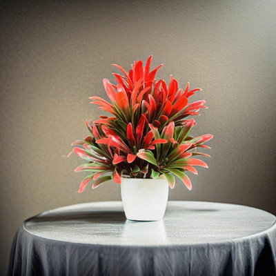 Akaar Akaar Red Artificial Bonsai - Pack of 1 Bonsai Wild Artificial Plant  with Pot(15 cm, Red)