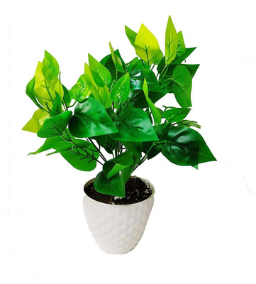 Green Plant indoor Bonsai Artificial Plant  with Pot(8 cm, Green)