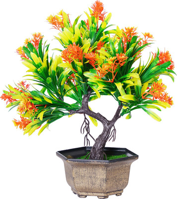 Dekorly Artificial Plants For Home Decor (PACK OF 1) Bonsai Wild Artificial Plant  with Pot(23 cm, Green)