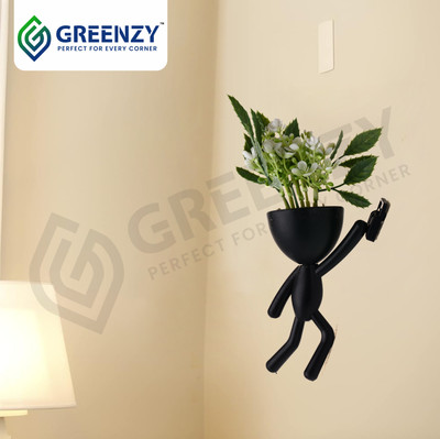 GREENZY GZ-403 Bonsai Artificial Plant  with Pot(20 cm, Black)