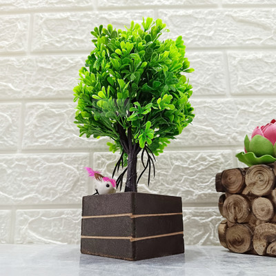 Whandly Decorative Artificial Trees Bonsai Artificial Plant  with Pot(20 cm, Green)