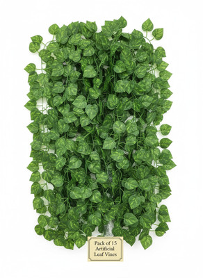 DD Enterprises Artificial Leaf Garland Pack of 15 – Balcony, Home & Wedding Decoration Items Artificial Plant(180 cm, Green)