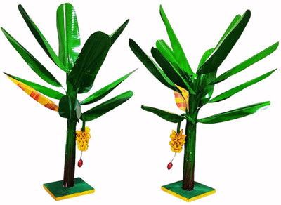 Epoojacart 24 Inches Banana Trees for pooja - Artificial Banana Trees Artificial Plant(60 cm, Green)
