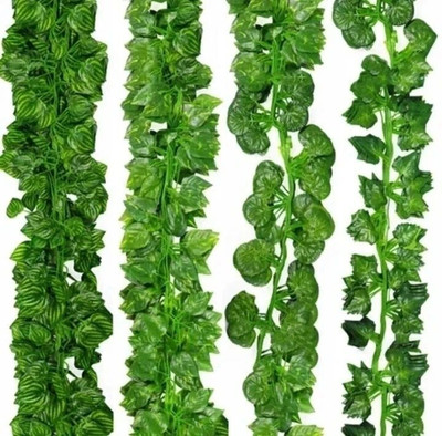 Eden 8Ft Set of 2 Artificial Money Plant Vine,For|Home|Office|Garden|Decoration Artificial Plant  with Pot(213 cm, Green)