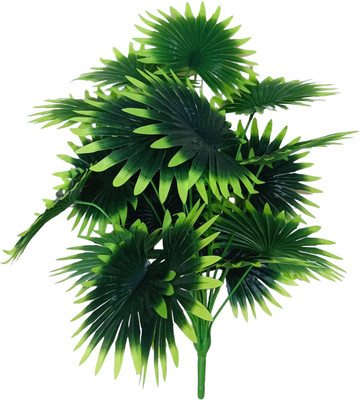 CRAFTORY Artificial Real Touch Fan Palm Plant without Pot for Home Decoration Bonsai Artificial Plant(58.42 cm, Green)