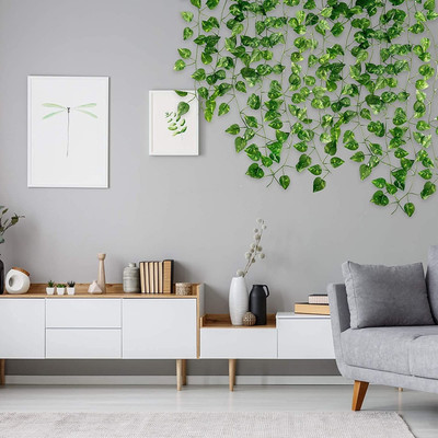 Shandilora Artificial Plants Leaves | Fake Green Leaves | Indoor & Outdoor Decoration Artificial Plant(80 cm, Green)