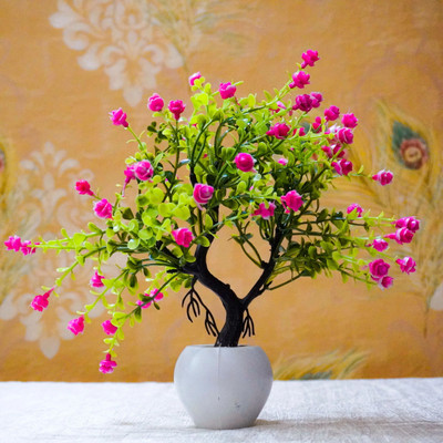 Asharya Artificial Flower Pot for Room Decoration Bonsai Wild Artificial Plant  with Pot(23 cm, Multicolor)