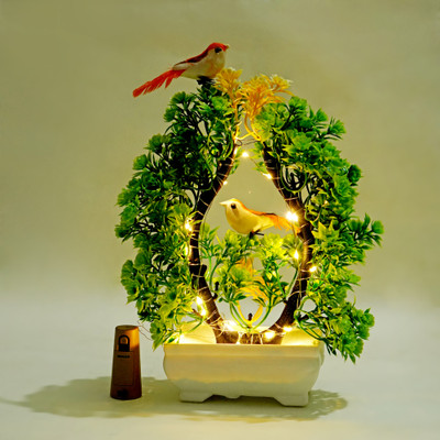 Youlite Artificial Green Plant With Sparrow & Light For Rs. 118 @ 76 %