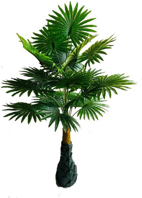 KAYKON Artificial Palm Tree Big Areca Plant With 18 Branches Best Quality Artificial Plant(100 cm, Green)
