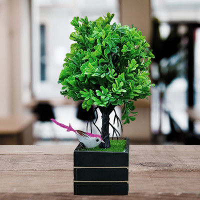 DODECROO Decorative Artificial Trees Bonsai Artificial Plant  with Pot(20 cm, Green)