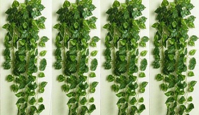 Anuash 4pcs Artificial Garland Money Plant Creeper For Wall Festival Hanging Decoration Bonsai Artificial Plant(45 cm, Green)