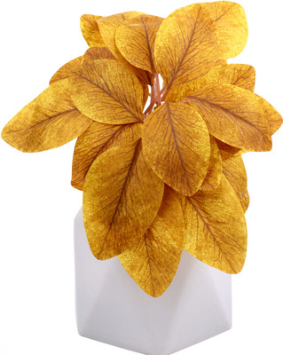 GREENZY GZ-515 Bonsai Artificial Plant  with Pot(18 cm, Yellow)