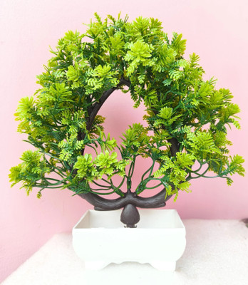 Decosoma Artificial Bonsai plant tree with pot Bonsai Artificial Plant  with Pot(25 cm, Green)