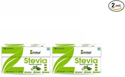 Zindagi Stevia Sachets |Natural |Sugarfree |Leaves Powder Sweetener(100 g, Pack of 2)