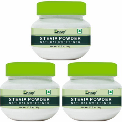 Zindagi Stevia Sugar Powder|Natural Stevia White Powder |Sugarfree Stevia Sweetener Sweetener(50 g, Pack of 3)