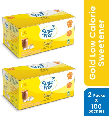 Sugar free Gold, 100 Sachet each (Pack of 2) | India No.1 Sweetner| Sweet like Sugar Sweetener(100 Sachet, Pack of 2)