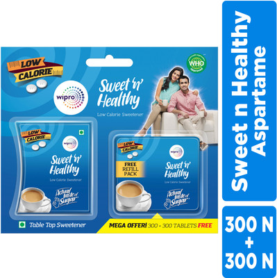 Sweet n Healthy Sugar Substitute Aspartame Tablets, Low-Calorie Sweetener(300 Tablets)