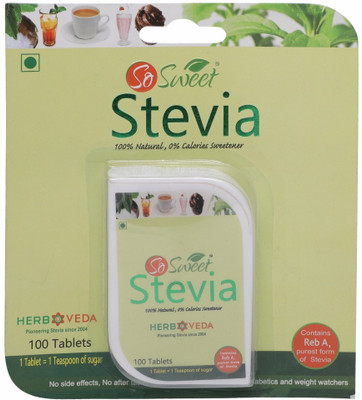 SO SWEET Stevia Tablets Sugar Free Natural Zero Calorie Sweetener(100 Tablets)