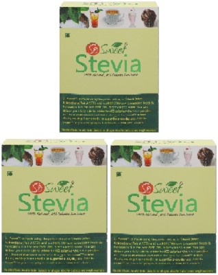 SO SWEET Stevia 50 Sachets Sugarfree Zero Calorie Natural Sweetener(150 g, Pack of 3)