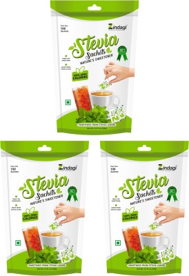 Zindagi Stevia Powder - Natural Stevia White Powder - Sugarfree Stevia Sachets (Pack Of 3) Sweetener(300 g, Pack of 3)