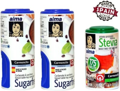 ALMA 1300 Sugar Free Tablet & 175 Stevia tablet (Made In Spain) Natural Sugar Free Sweetener(1475 Tablets, Pack of 3)