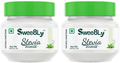 Swee8Ly Stevia White Powder | Taste like sugar Sweetener(150 g, Pack of 2)