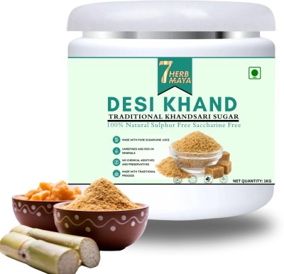 7HerbMaya Diabetic Friendly Natural Sugarcane Powder Sudh Desi Khand Taste Like Natural Sweetener(1 kg)