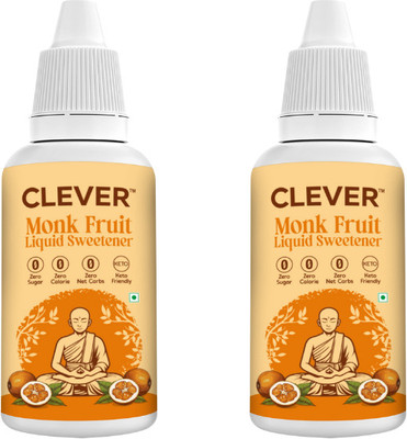 Clever Monk fruit Liquid Drops – Natural Zero-Calorie Sugar Substitute Sweetener(15 ml, Pack of 2)
