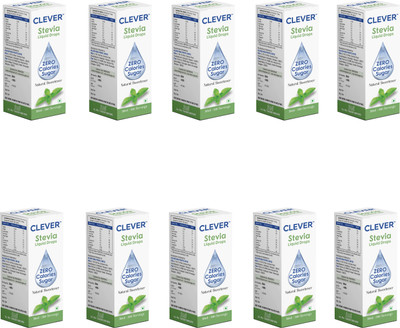 Clever Stevia Liquid Drops Natural Zero Calories Zero Carbs Sugar Substitute Sweetener(30 ml, Pack of 10)