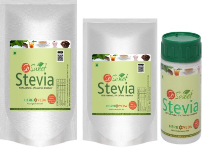 SO SWEET Stevia Powder Combo (1kg+ 100gm+ 250gm) Zero Calorie Natural Sweetener(1.35 kg, Pack of 3)