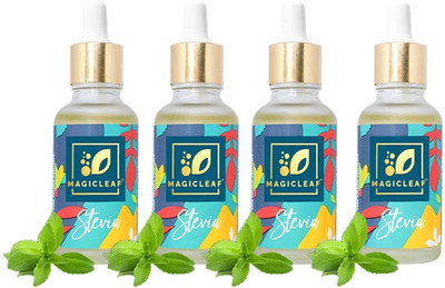 Magic Leaf Stevia Liquid Drops, Zero Calorie, Diabetic Friendly, Sugar Free Natural Sweetener(120 ml, Pack of 4)