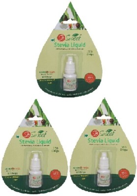 SO SWEET Stevia Liquid 300 Drops Sugarfree Zero Calorie Natural Sweetener(15 ml, Pack of 3)