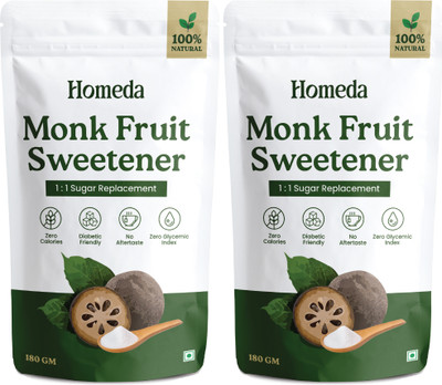 Homeda Monk Fruit Sweetener Organic with Erythritol Powder 1:1 Sugar Sweetner Diabetes Sweetener(360 g)