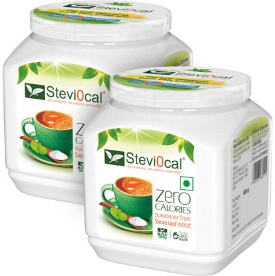 steviocal Free of Sugar Natural Stevia Sweetener Powder - Jar - 480gm Sweetener(480 g, Pack of 2)