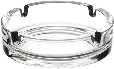 OFM GLASS ROUND ASH TRAY 101MM Clear Glass Ashtray(Pack of 1)