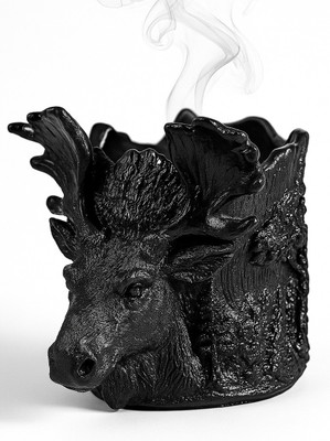 Inara Inara Deer Face Ashtray Black Polyresin Ashtray(Pack of 1)